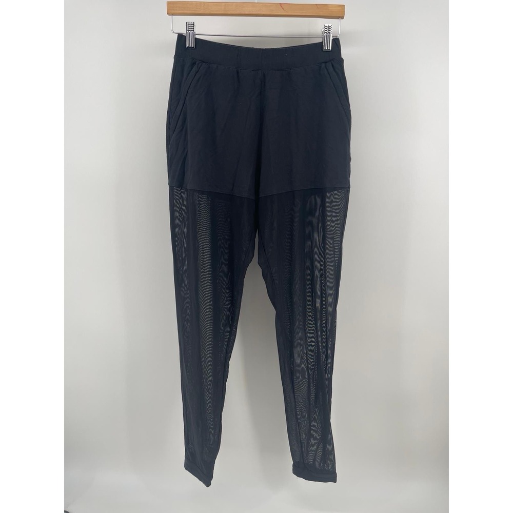 Alo Yoga Black Mesh Panel Leggings Women's Athletic Pants Small